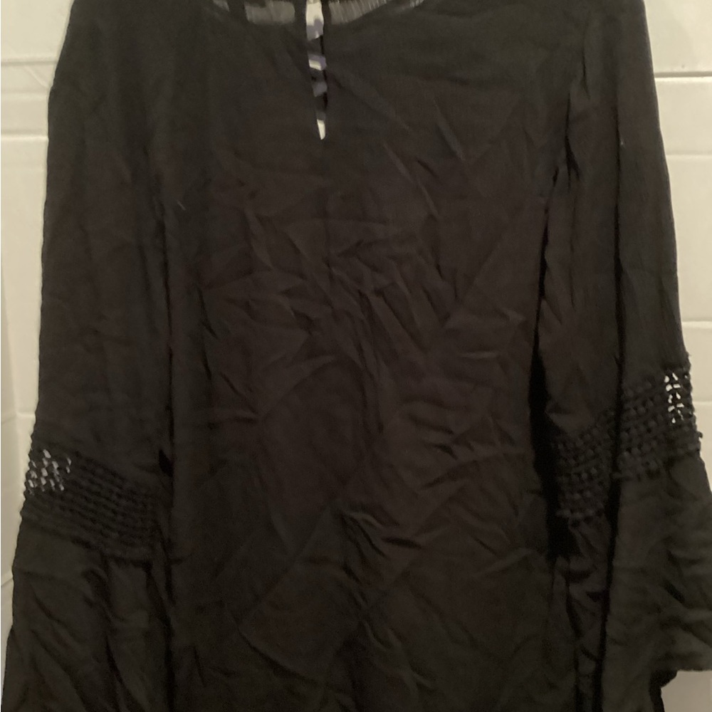 Ladies Sami & Jo plus long sleeve black blouse size x large